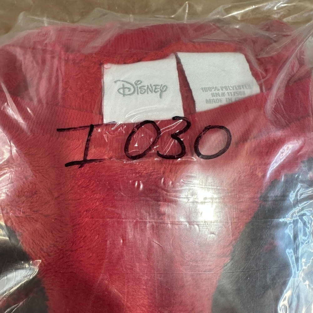 Disney Mickey Mouse Women XL Red Plush Warm Cozy Long Sleeve Tomato Girl Shirt - Picture 6 of 6